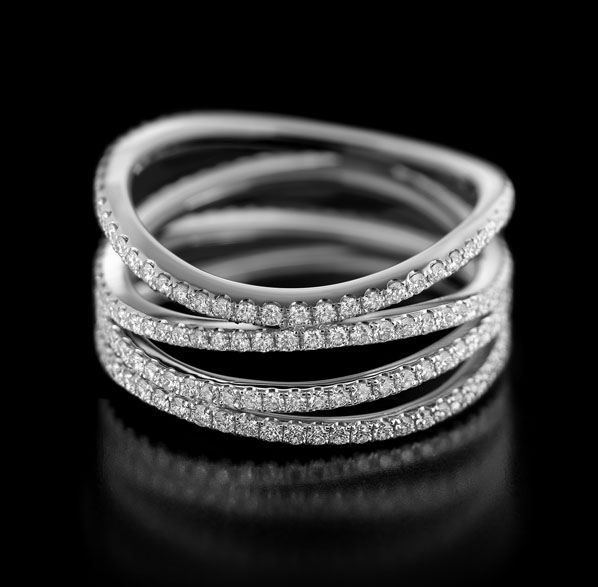 Spiral No.1 - beautifully sculpted, playfully elegant diamond ring with a difference