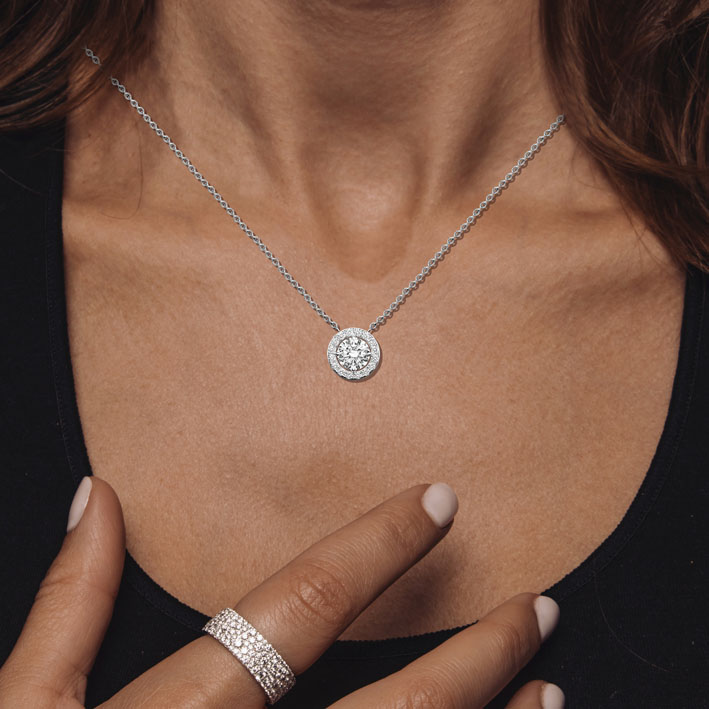Montluc - Orbit No.4 diamond pendant showcase